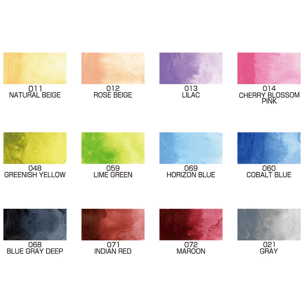 Kuretake Gansai Tambi Watercolour Art Nouveau 12 Colour Paint Set - Image 4