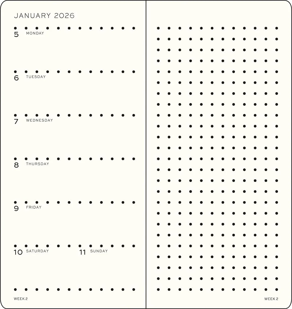 Leuchtturm 2026 Slim & Tall Weekly Planner & Notebook - Image 3