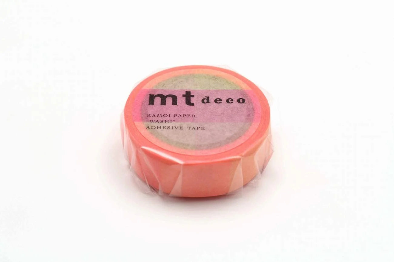 MT Fluorescent Gradation Pink Yellow Washi Tape - Image 3